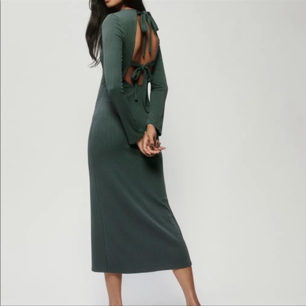 REFORMATION Benedict green midi dress